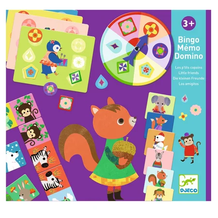 Djeco Bingo, Memo, Domino "Die kleinen Freunde"