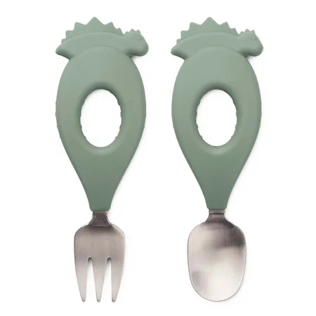 Liewood Stanley Baby Bestik sæt, Dino/ Faune greeen