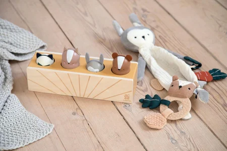 Sebra pop up legetøj i træ