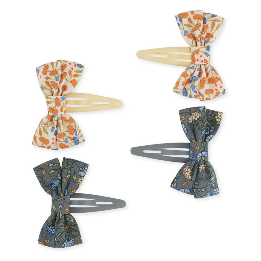 Konges Sløjd 4-pak hårspænder m.sløjfe, Nuit De Fleurs