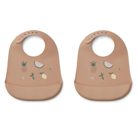 Liewood 2-pak Tilda silikone hagesmæk, fruit pale tuscany