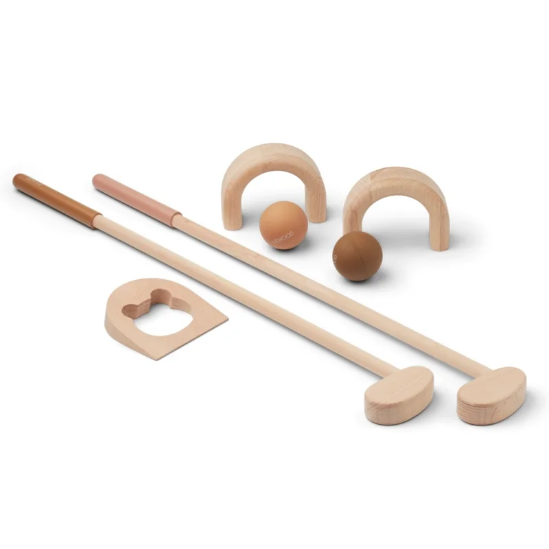 Liewood golf sæt i træ, Golden Caramel/Tuscany Rose