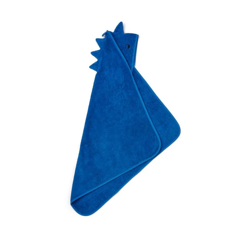 Liewood lille babyhåndklæde, dragon - whale blue