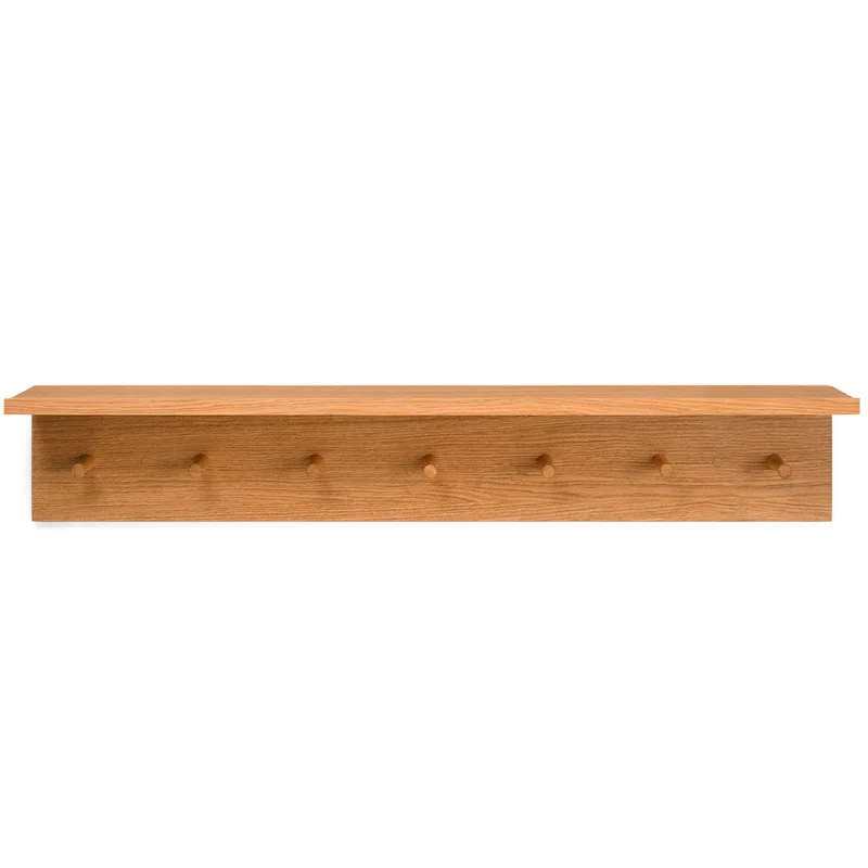 Ferm Living hylde med knager, large - Oak