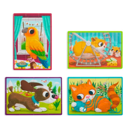 B Toys 4 puslespil, kæledyr