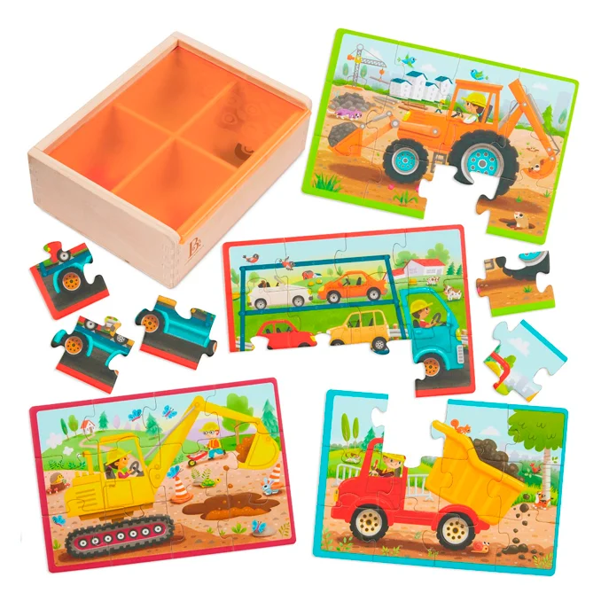 B Toys Holz-Puzzle "Baufahrzeuge"