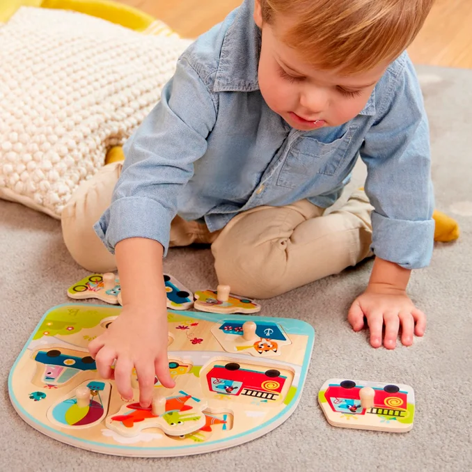 B Toys Knopf-Puzzlespiel "Transportmittel"