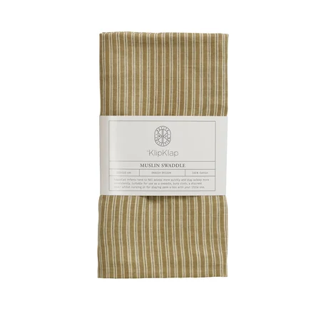 by KlipKlap babysvøb 120 x 120 cm, stripe - Latte
