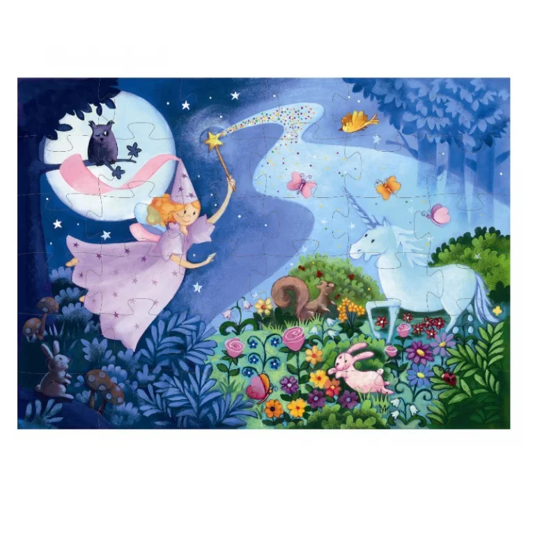 Djeco silhouetpuslespil med fe, 36 brikker