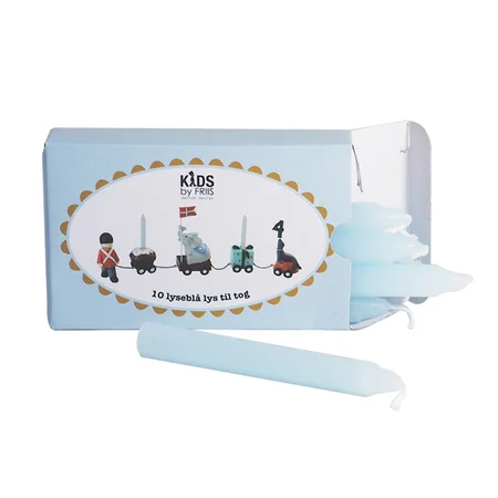 Kids by Friis Lys til Fødselsdagslys, 10 stk - Lyseblå