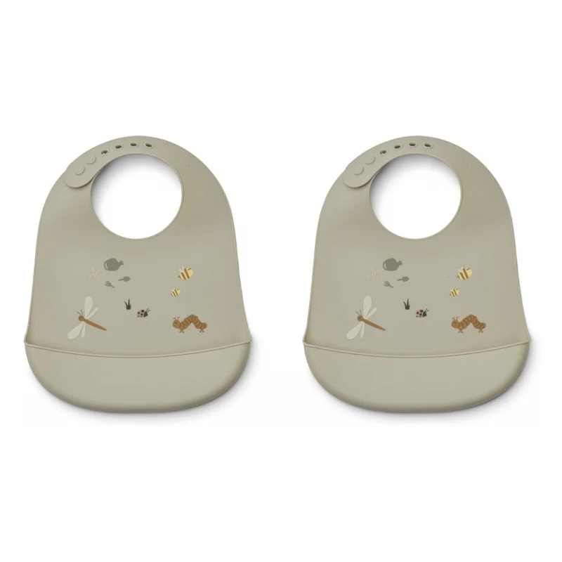 Liewood 2-pak silikone hagesmæk, Nature- mist