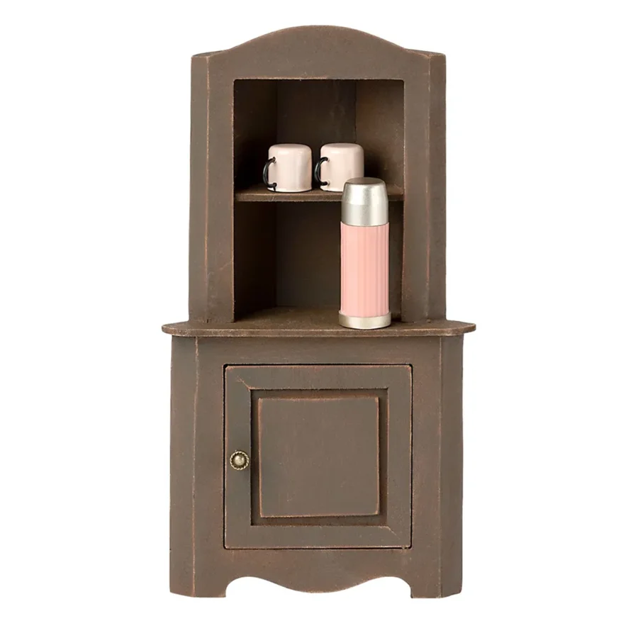 Maileg miniature hjørne skab, brown