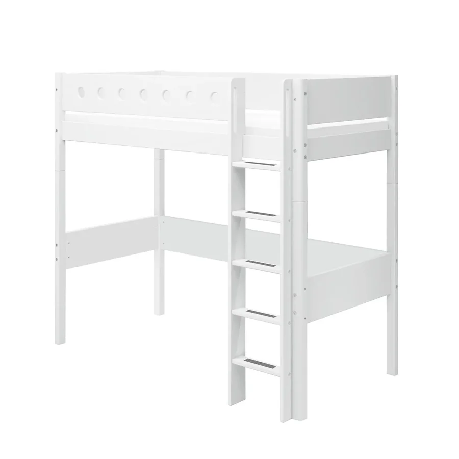 FLEXA Højseng med lige stige, hvid