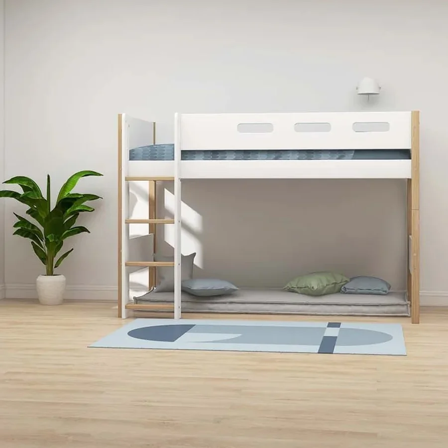 FLEXA Nor Mellemhøj seng med lige stige, hvid/eg