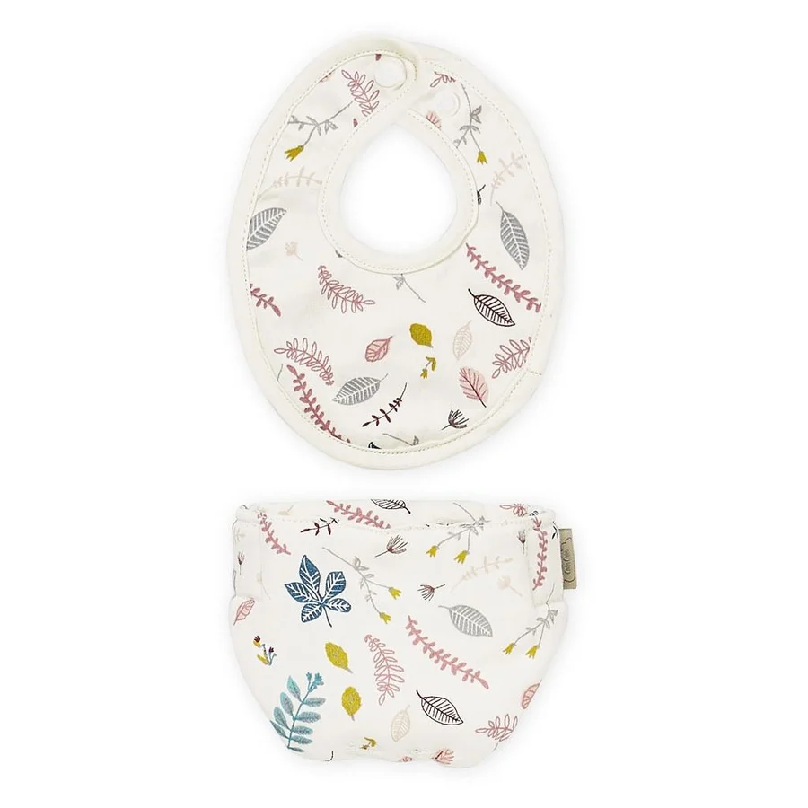 Cam Cam dukketøj, hagesmæk og ble - pressed leaves rose