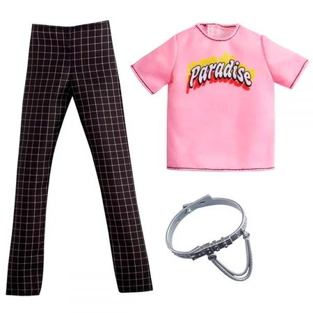 Barbie, Ken dukketøj - pink T-shirt og lange bukser