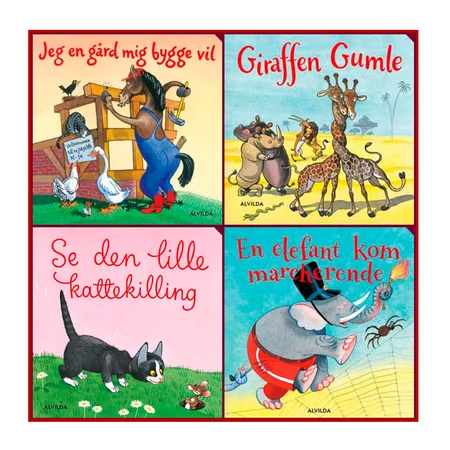 Gaveæske med 4 papbøger - elefantastiske børnesange