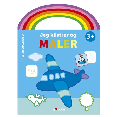 Regnbuemalebog - Jeg klistrer og maler (fly) - fra 3 år
