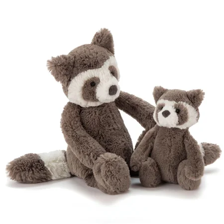 Jellycat bamse, Bashful vaskebjørn - 18 cm