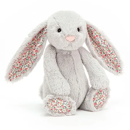 Jellycat bamse, bashful kanin blossom silver - 31 cm