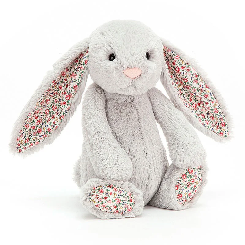 Jellycat bamse, bashful kanin blossom silver - 31 cm
