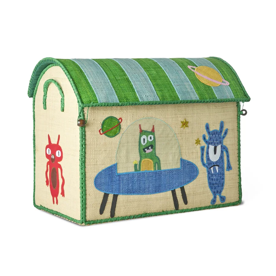 Rice opbevaringskurv, monster - mellem