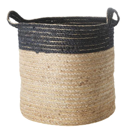 Rice rund opbevaringskurv, stor - blå