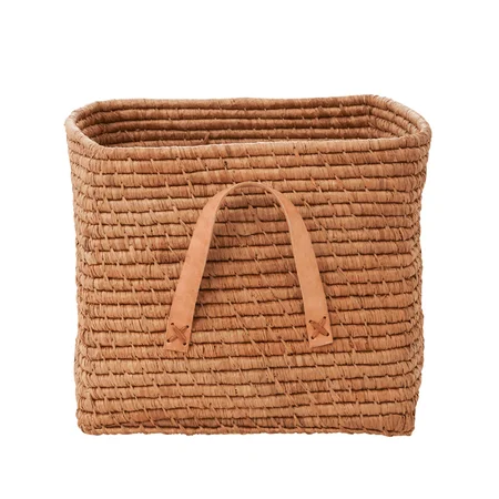 Rice kurv m. læder hanke, tea