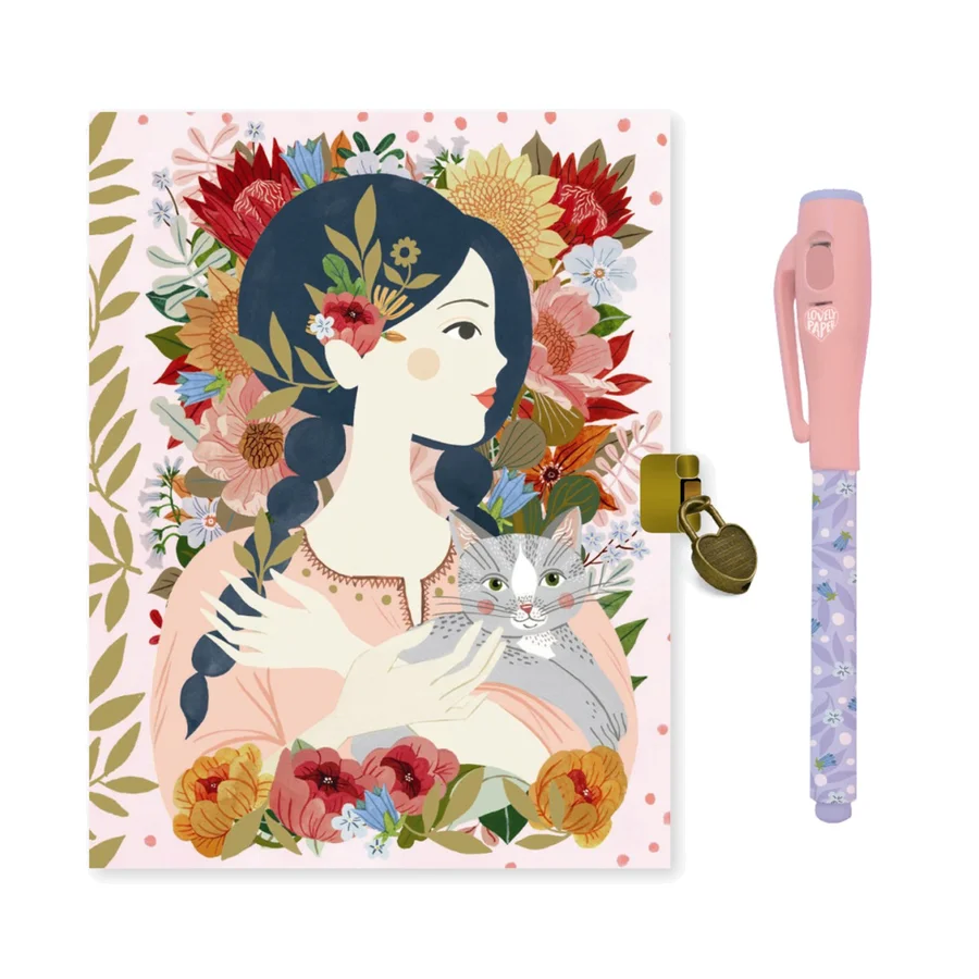 Djeco Lovely Paper Tagebuch mit Schloss & magischer Stift, Oana