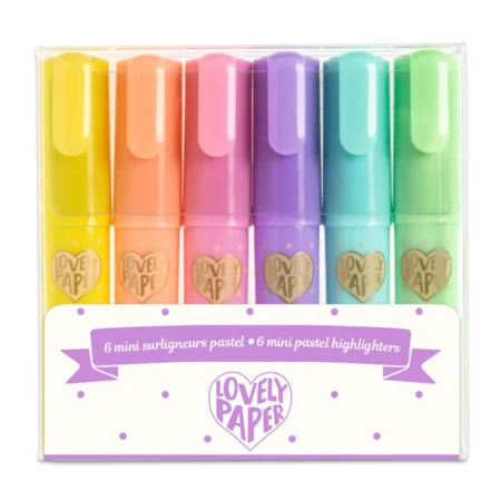 Djeco Lovely Paper 6 Mini Pastell-Textmarker