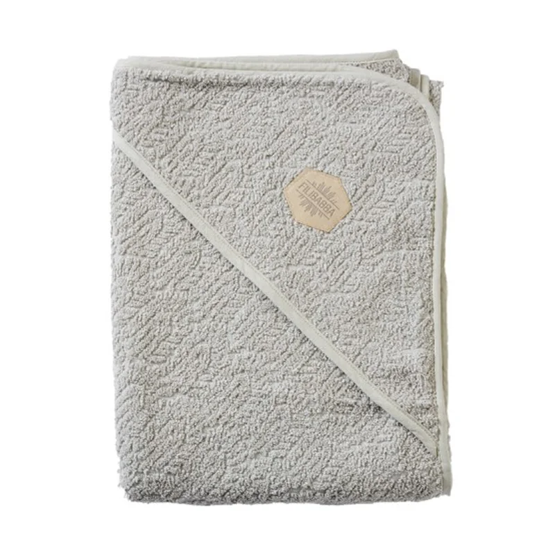 FILIBABBA stort badehåndklæde med hætte, Indian varm grå