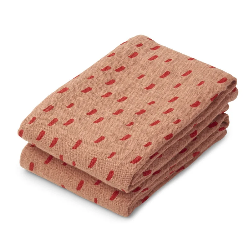 Liewood 2-pak stofbleer, Graphic stroke/tuscany rose