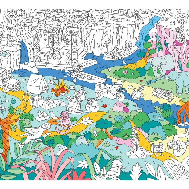 OMY plakat til farvelægning, Jungle