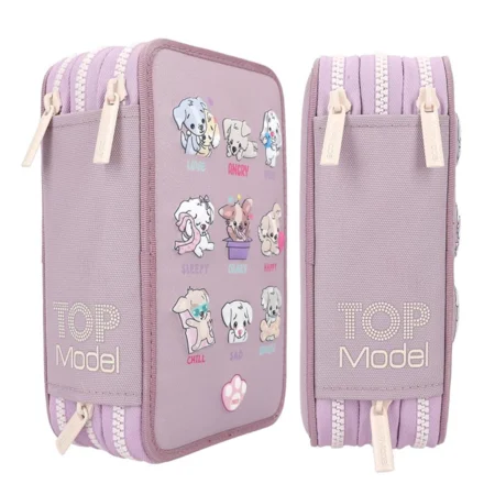 TOPModel Trippel-Federtasche mit LED, Dogs Mood