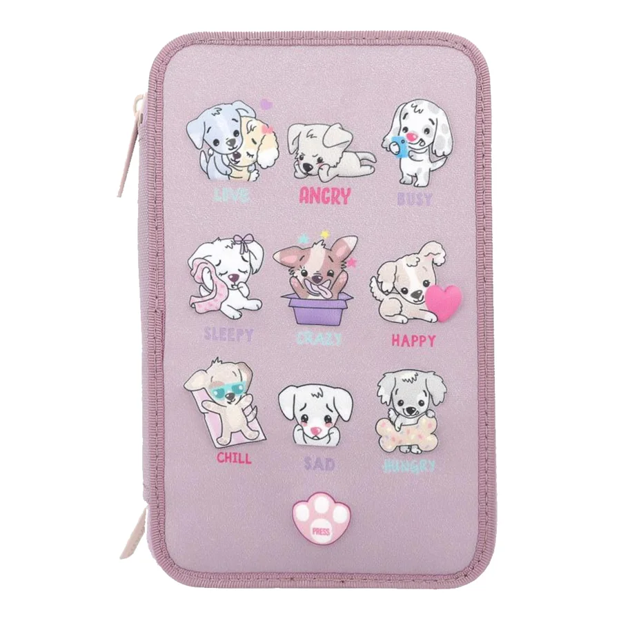 TOPModel Trippel-Federtasche mit LED, Dogs Mood