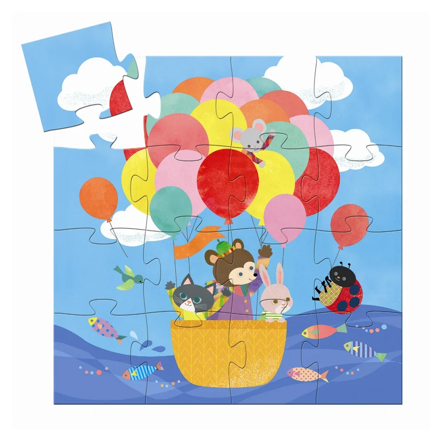 Djeco silhouetpuslespil, Luftballon - 16 brikker