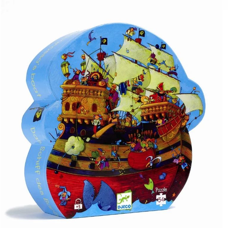 Djeco Silhouetten Puzzle, Piratenschiff - 54 Teile