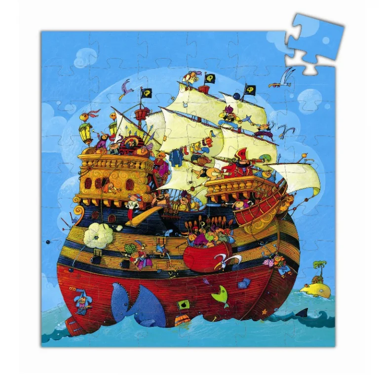 Djeco Silhouetten Puzzle, Piratenschiff - 54 Teile