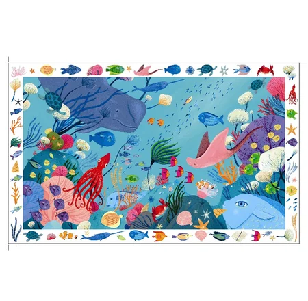 Djeco Beobachtungspuzzle mit Meerestieren, 54 Teile