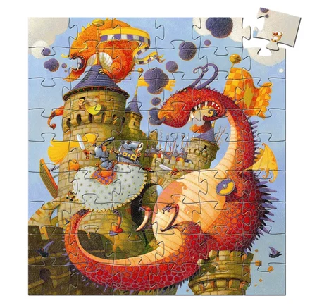 Djeco Silhouettenpuzzle mit Drache - 54 Teile
