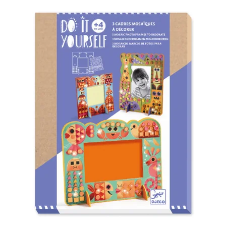 Djeco DIY æske, mosaik billedrammer - dyr