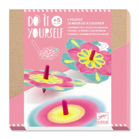Djeco DIY æske, snurretoppe - blomster