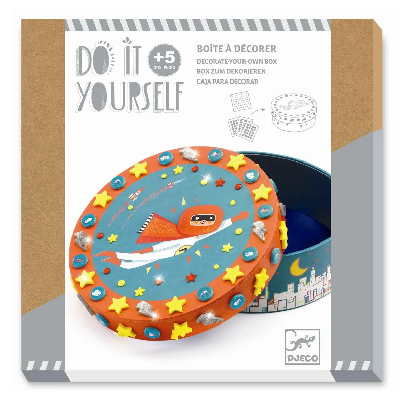 Djeco DIY æske, Lav en æske m.mosaik - Superhelt