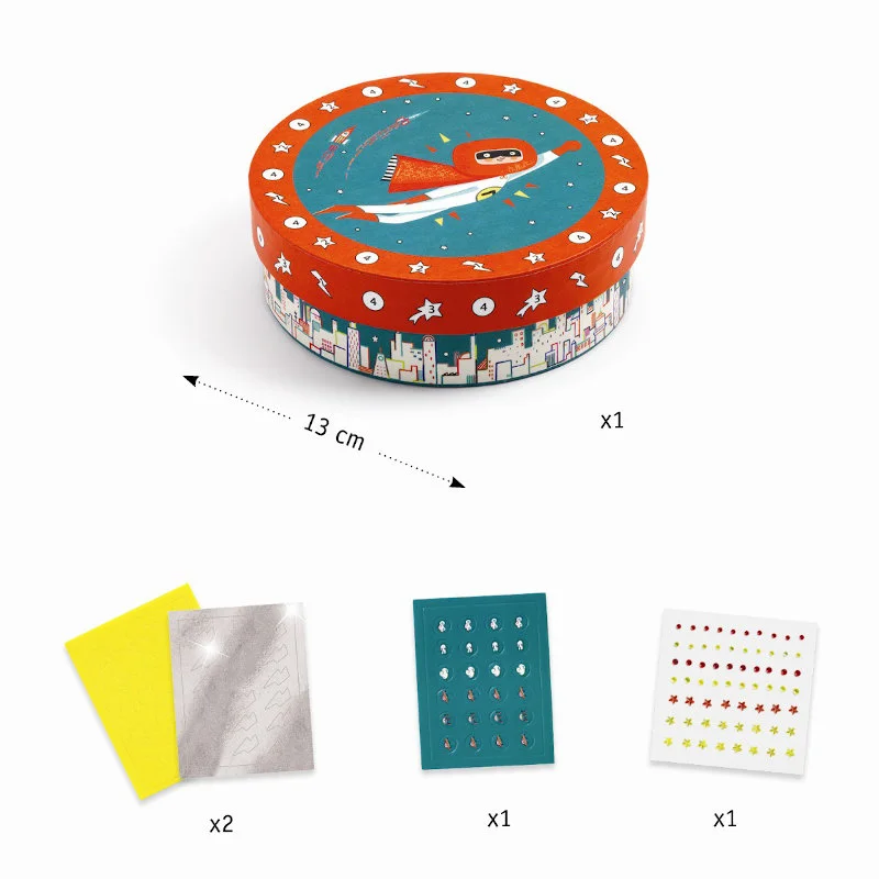 Djeco DIY æske, Lav en æske m.mosaik - Superhelt