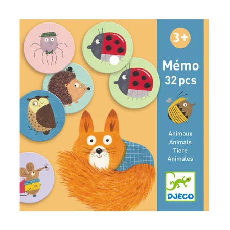 Djeco memo spil, skovens dyr