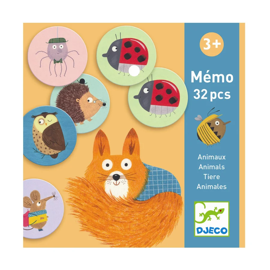 Djeco memo spil, skovens dyr