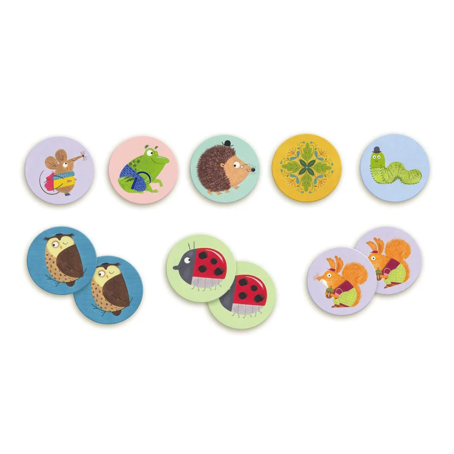 Djeco memo spil, skovens dyr