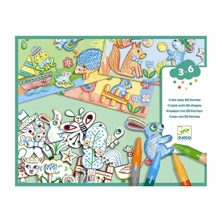 Djeco kreativ æske, Farvelæg dyr
