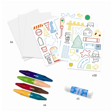 Djeco kreativ æske, Farvelæg dyr