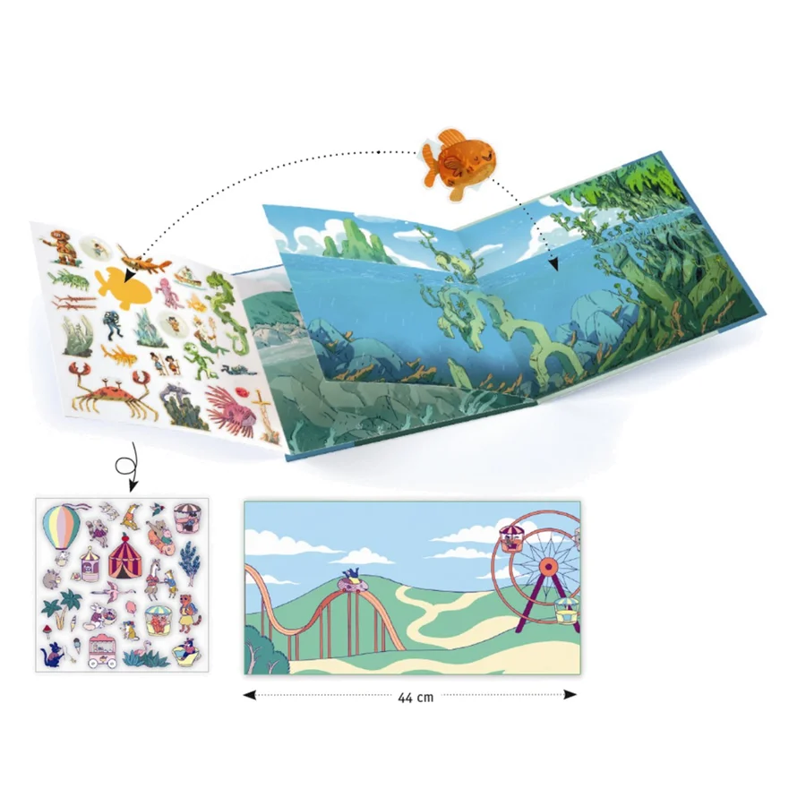 Djeco genanvendlige stickers, Havet